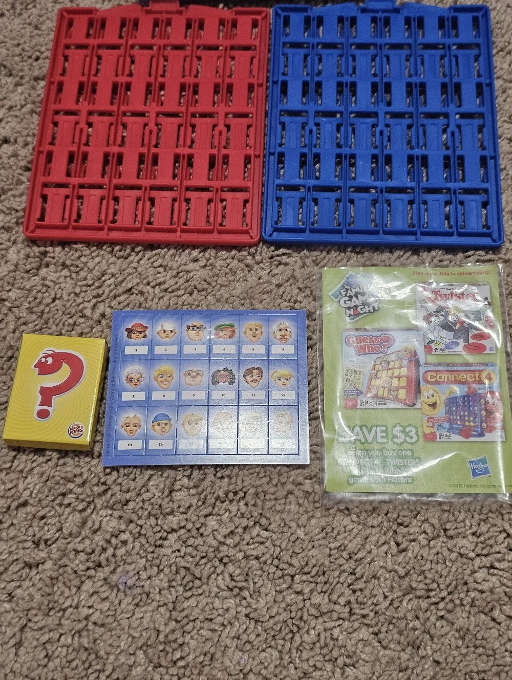 New! Vintage Burger King 2011 Hasbro Guess Who Game Kid's Club Toy
